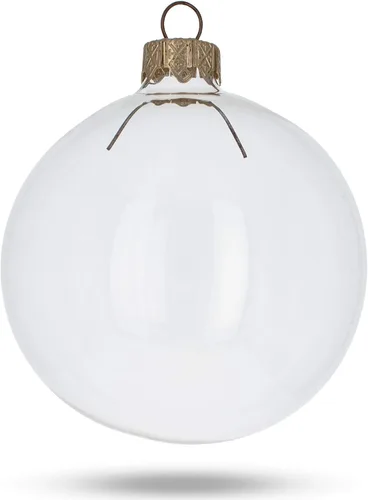 Vista 7 de Juego de 6 bolas de cristal transparente adornos de Navidad DIY Craft 3.25 pulgadas