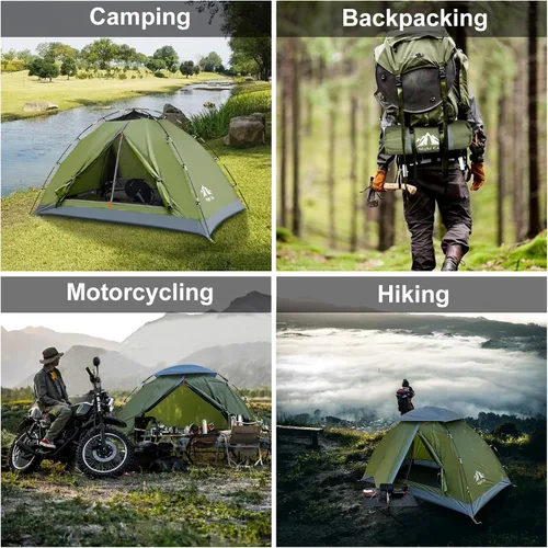 Vista 6 de Night Cat Tiendas de Campaña Mejoradas para Mochileros 1 a 2 Personas, Fácil Configuración con Clips, Tienda de Camping Impermeable para Adultos