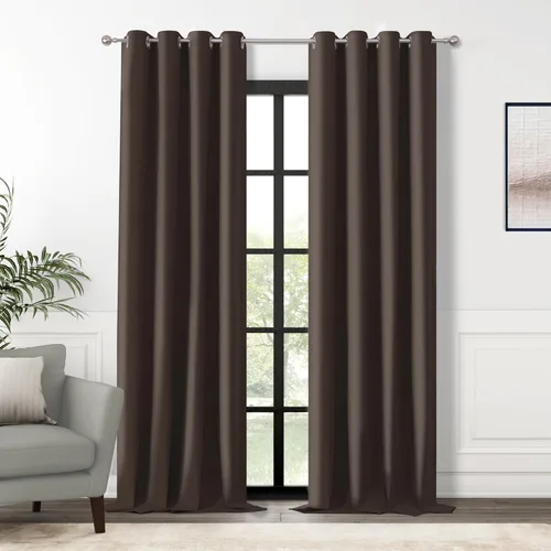 Vista 58 de ChrisDowa Cortinas 100% Opacas de Abedul Sólido de 45 Pulgadas de Largo, 2 Paneles para Dormitorio y Sala de Estar, Estilo Granja Oscurecedoras