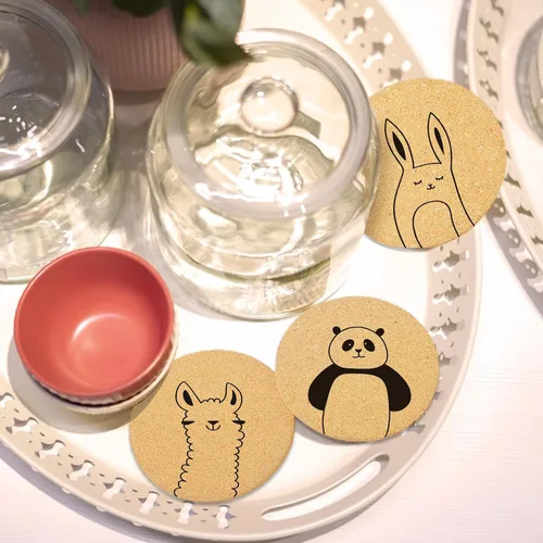 Vista 4 de Posavasos para Bebidas con Soporte Juego de 6, Lindos Posavasos de Animales al por Mayor para Regalos de Inauguración de Casa para Parejas de Nuevo