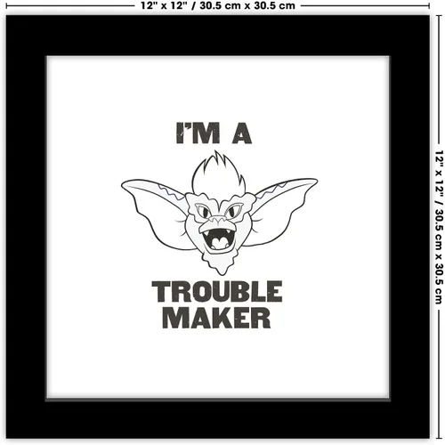 Vista 6 de Trends International Gallery Pops Gremlins - Arte de pared I'm A Trouble Maker, versión enmarcada negra, 12 x 12 pulgadas