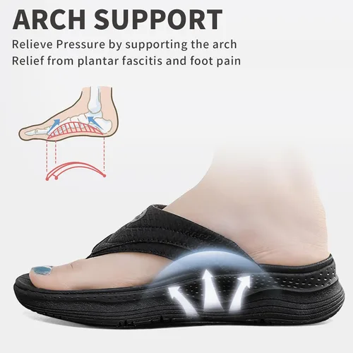 Vista 3 de Chanclas de plataforma ortopédicas para mujer con soporte de arco, sandalias de pata de gallo cómodas para recuperación, para caminar, con cierre