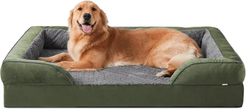 Vista 14 de INVENHO Sofá ortopédico de espuma para perros medianos con funda extraíble lavable, forro impermeable y parte inferior antideslizante
