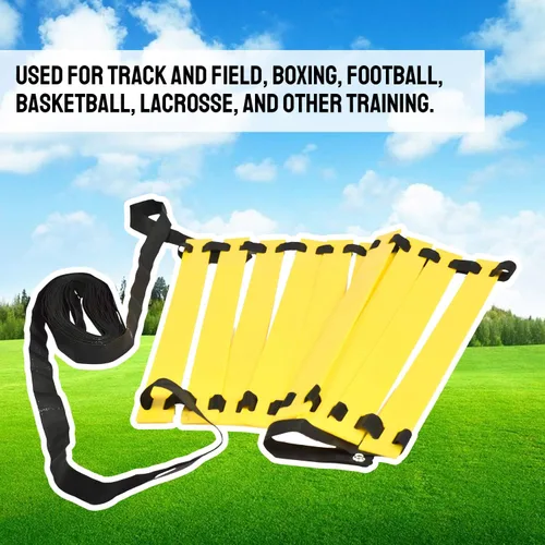Vista 6 de TNZMART Escalera de velocidad de agilidad, equipo de entrenamiento de 10 pies y 20 pies para fútbol, baloncesto con bolsa de transporte