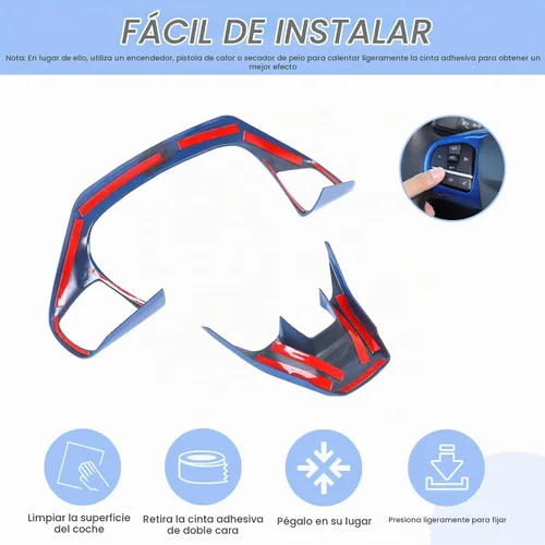 Vista 4 de Aunginsy Marco de Botón de Dirección de Control Central Trim Compatible con Ford Maverick 2022+ Bronco Sport 2021+ Escape 2020+ Consola Central Azul