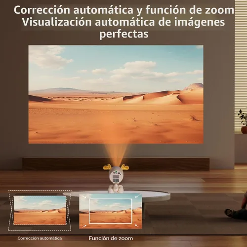 Vista 3 de Mini proyector con WiFi y Bluetooth - Proyector portátil al aire libre para cine en casa, compatible con HDMI/USB, ideal para películas
