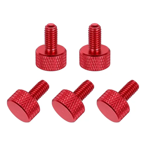 Vista 35 de MECCANIXITY 5 piezas M6x14mm Tornillos de pulgar estriado de cabeza plana, pernos de rosca completa de aleación de aluminio sólido para carcasas