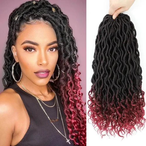 Vista 27 de Cabello Corto de Locs Falsos para Crochet Pre-Enrollado 12 Pulgadas 6 Paquetes Cabello de Locs de Diosa para Crochet Locs Falsos Suaves con Puntas