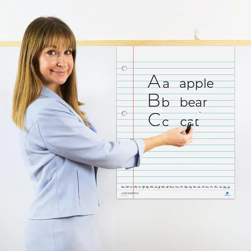Vista 2 de Papel magnético gigante para cuaderno, papel con forro magnético para pizarra blanca, póster de cuaderno de borrado en seco para profesores, papeles