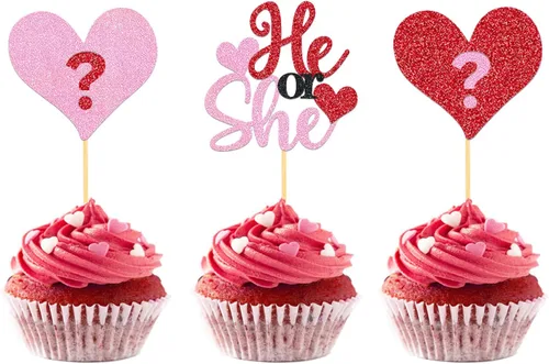 Vista 11 de 24 adornos para cupcakes para el día de San Valentín, 1er cumpleaños, temática de dulce amor, decoración de pastel para el día de San Valentín, 1er
