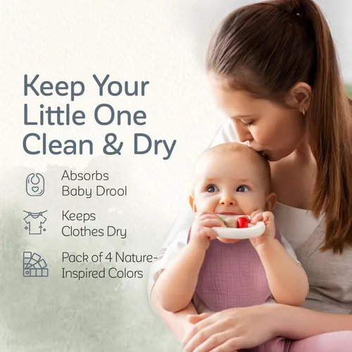Vista 2 de KiddyCare Baberos de muselina orgánica para niñas y niños de 0 a 6 meses Baberos bandana para bebé, súper suaves para babear y dentición, babero