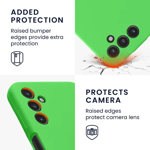 Vista 3 de kwmobile Funda Compatible con Samsung Galaxy A14 5G - Funda de teléfono de TPU y silicona con acabado suave - Verde Lima