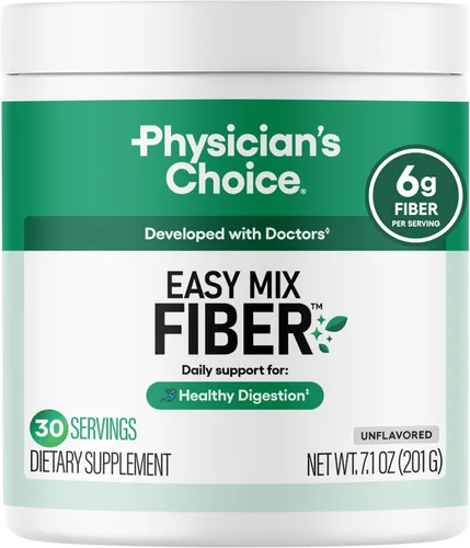 Vista 10 de Physician's CHOICE Easy Mix Fiber para soporte GLP-1 - Sin arena - Suplemento diario de fibra soluble prebiótica en polvo para mujeres y hombres