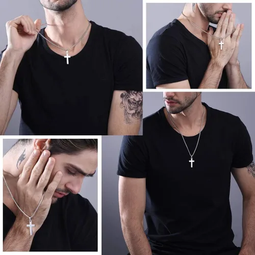 Vista 2 de GOLDCHIC JEWELRY Cruz INRI Crucifijo Colgante Collar, Virgen María Milagrosa Medalla Collares, Jesús Christain Jewelry