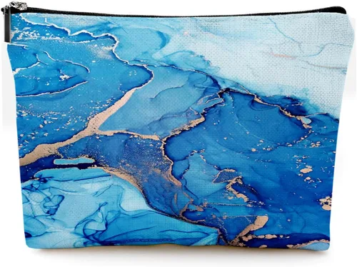 Vista 20 de Pequeña bolsa de maquillaje para monedero, bonita lona impermeable, bolsas de cosméticos para mujeres, con cremallera, bolsa de aseo de viaje