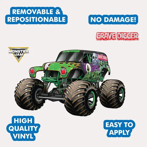 Vista 2 de Wall Palz Monster Jam - Calcomanías de pared de 23 pulgadas con interacción de realidad aumentada 3D, decoraciones de pared para despegar y pegar