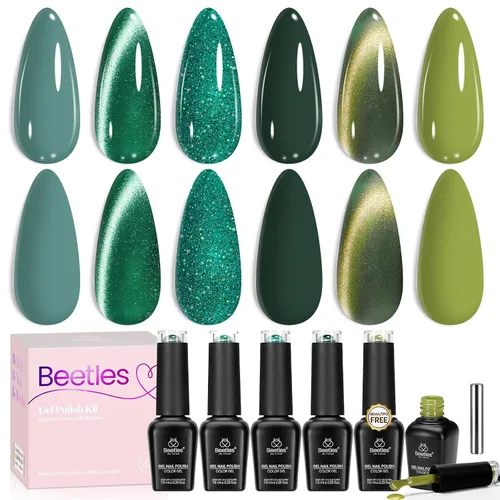 Vista 22 de Beetles - Juego de esmaltes de uñas de gel azul, 6 colores A - Azul Bubble Splash
