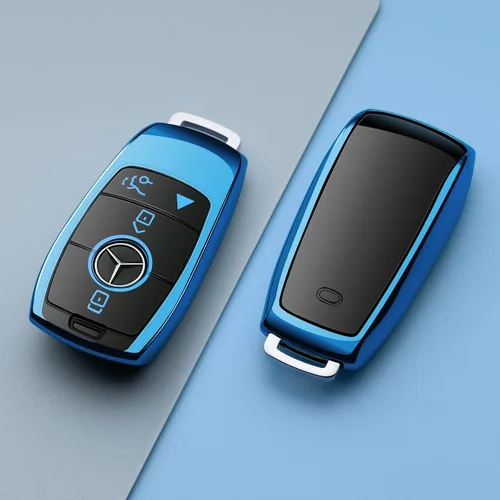 Vista 4 de Compatible con funda para llavero Mercedes Benz, accesorios azules