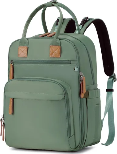 Vista 13 de LORADI Mochila grande para pañales de 18 bolsillos con 4 bolsillos aislados y clips para cochecito, artículos esenciales para baby shower
