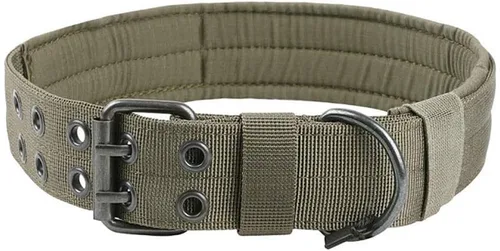 Vista 7 de Collar táctico para perro, collar militar ajustable con anillo en D de metal y hebilla, collar de entrenamiento de nailon resistente para perros