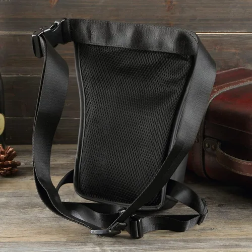 Vista 7 de Anjoy Impermeable lona táctica gota pierna bolsa al aire libre cintura paquete para hombres mujeres moto ciclismo multi-bolsillo cintura Fanny bolsa