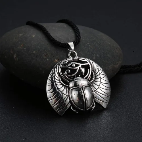 Vista 2 de Chengxun Egipto Ojo de Horus Colgante Egipto Collar para hombre Escarabajo Egipcio Collar
