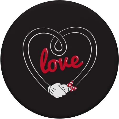 Vista 3 de Disney Mickey and Minnie Mouse Love Holding Hands - PopSockets Grip and Stand for Phones and Tablets, Negro