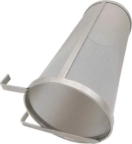 Vista 2 de Hop Hopper - Filtro de cesta de araña para cerveza casera, cerveza y té, fermentador, acero inoxidable 304, malla de 300 micrones, 4 x 10 pulgadas