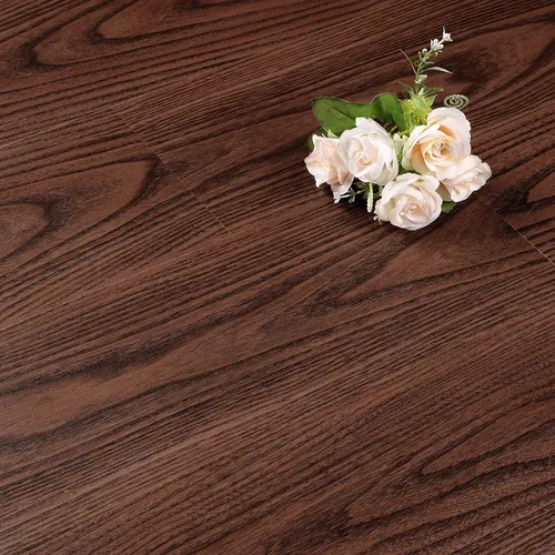 Vista 8 de FunStick Azulejos de suelo de madera marrón de 6 x 36 pulgadas, impermeables, de madera de nogal, azulejos de vinilo para despegar y pegar