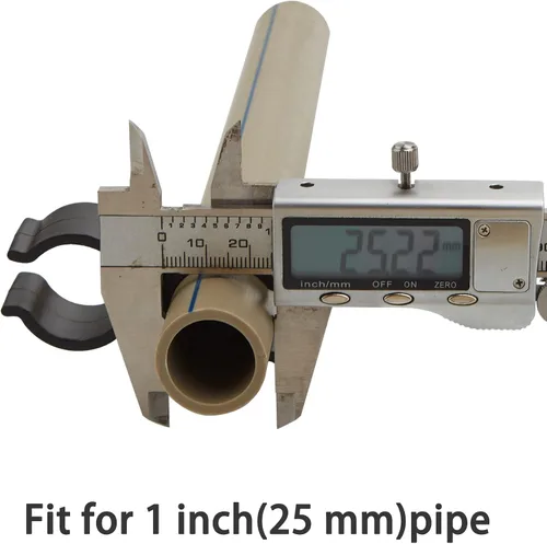 Vista 4 de 20 abrazaderas negras de doble puerto para tubería de 0.984 in/1 pulgada de diámetro, conector de poste de estante de cadena, abrazaderas de panel