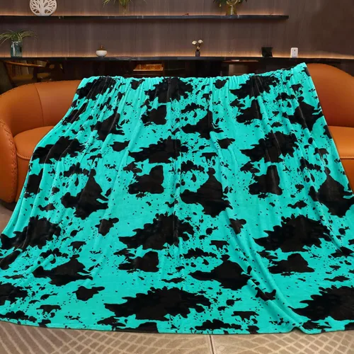 Vista 18 de Manta de vaca para niños de 40 x 50 pulgadas, ropa de cama de forro polar ultrasuave para niños y niñas, manta ligera para cochecito de bebé, bonita