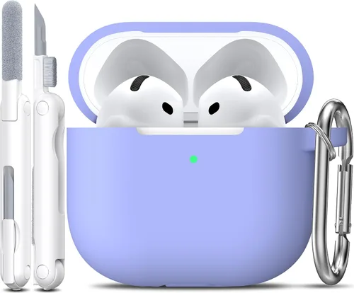 Vista 114 de R-fun for AirPods 2nd/1st Case Silicone Cover, Banana Violet Violeta plátano