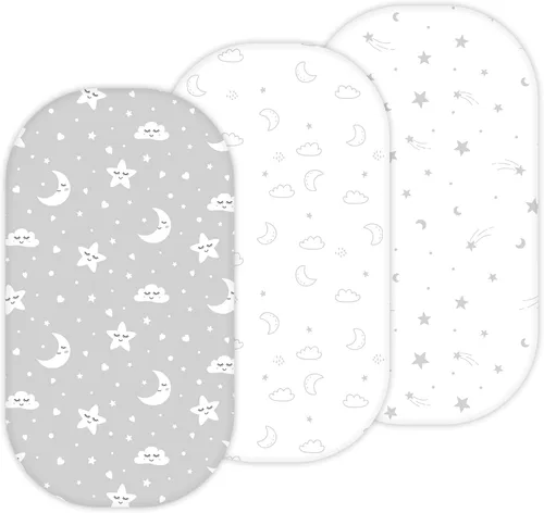 Vista 15 de TansyPanda - Sábanas de moisés Halo para BassiNest Luxe giratorias, calmantes, giratorias, lite, Essential Sleeper, paquete de 3, 33 x 17 pulgadas