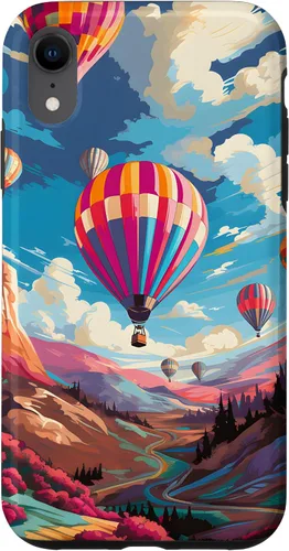Vista 25 de Colorful Hot Air Balloons Pop Art Style Case for iPhone 17
