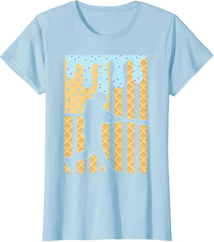 Vista 23 de Camiseta de béisbol Drip Boys Dripping Ice Cream Baseball American Flag, Negro -, Pequeña