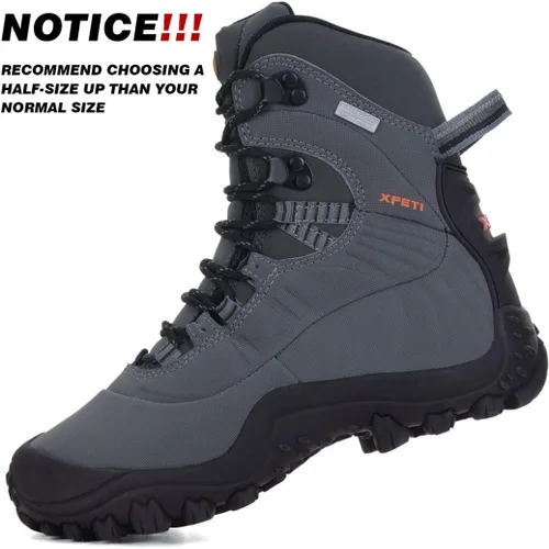 Vista 2 de Manfen Botas de senderismo impermeables Thermator de tiro medio para hombre, botas de senderismo para exteriores, 7