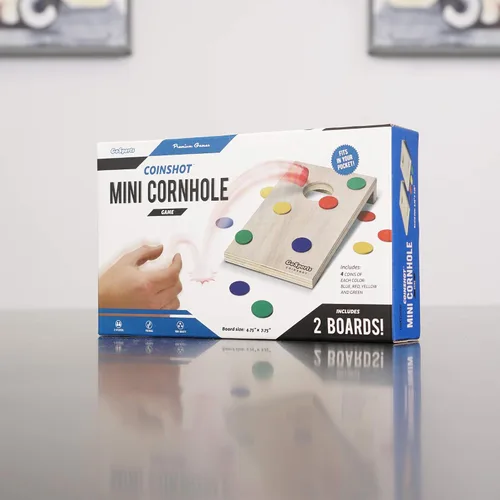 Vista 6 de GoSports mini set de juego de cornhole para mesa Coinshot