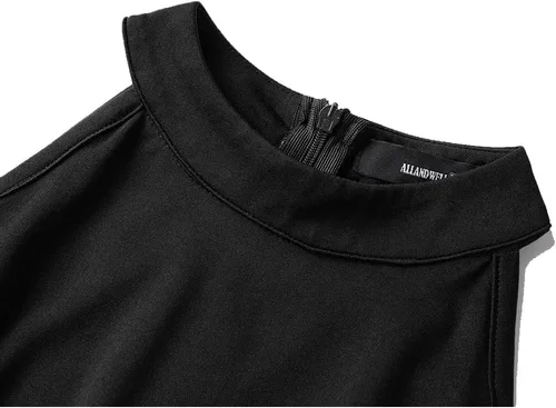 Vista 3 de Vestido largo de cóctel de noche de sirena con cuello alto y abertura para mujer