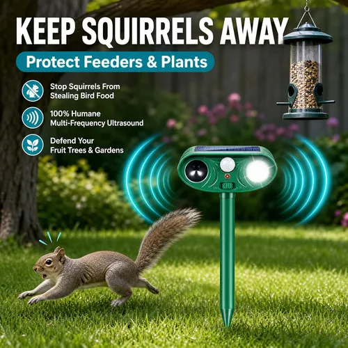 Vista 5 de 2026 Sonic Fortress Pro Deer Repellent Motion Activated Cat Deterrent Outdoor Solar Ultrasonic Animal Repeller with Strobe Light for Skunk Rabbit