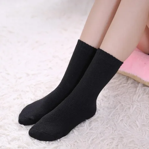 Vista 4 de MQELONG Womens 5 Pairs Soft Thick Comfort Casual Cotton Warm Wool Crew Winter Socks