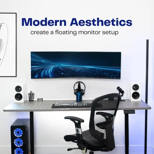 Vista 7 de VIVO Soporte de pared para monitor ultra ancho de movimiento completo, se adapta a pantallas ultra anchas de hasta 49 pulgadas y 44 libras, brazo