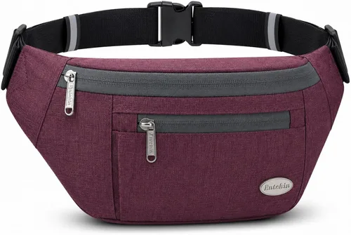 Vista 12 de Entchin Riñonera para mujeres y hombres, bolsa cruzada con 4 bolsillos con cremallera, bolsa de cintura ajustable, uno de los regalos esenciales