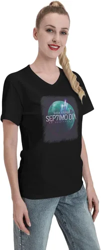 Vista 5 de Soda Stereo Sep7imo Dia Female T Shirt Loose Casual Short Sleeve V-Neck Tee