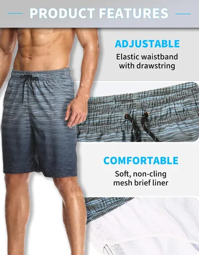 Vista 2 de Flytop - Bañador para hombre de secado rápido con bolsillos con cremallera