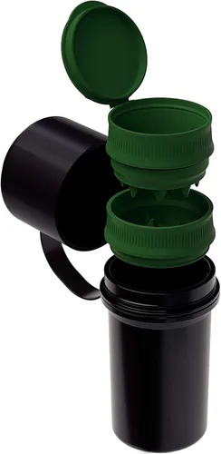 Vista 2 de Hemper Keeper - Molinillo de hierbas 3 en 1 con contenedor de almacenamiento doble - A prueba de olores, hermético y resistente al agua - Molinillo