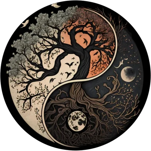 Vista 3 de PopGrip adhesivo PopSockets de Yin Yang del árbol de la vida