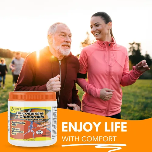Vista 5 de Arymar Glucosamina Chandroitin Powder (1500 mg/1200 mg) - Suplemento de apoyo a la salud de las articulaciones - Ayuda a mantener la movilidad