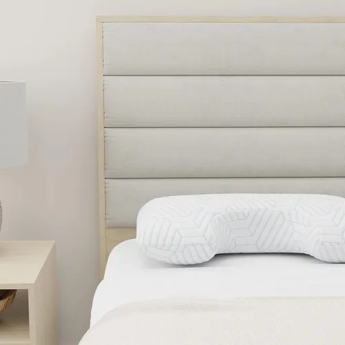 Vista 3 de Almohada cervical de espuma viscoelástica para aliviar el dolor de cuello, almohada refrescante de apoyo para el cuello con curva ergonómica, funda