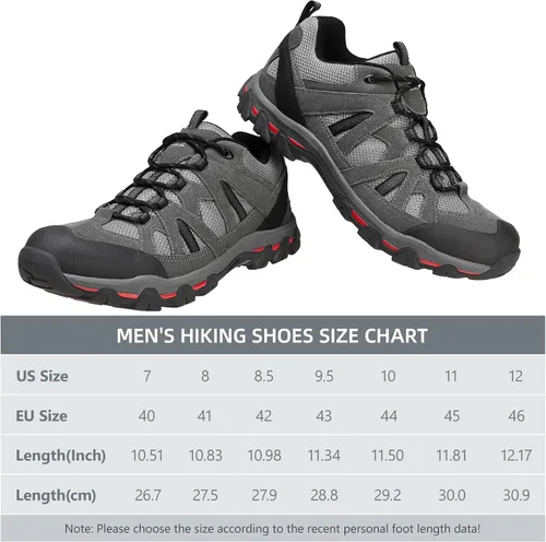 Vista 9 de CAMELSPORTS Zapatos de senderismo para hombre, transpirables, ligeros, zapatos de cuero para caminar, zapatos de senderismo y senderismo, talla 7 a