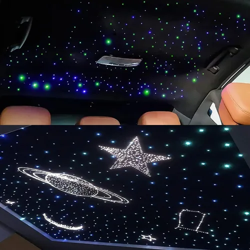 Vista 8 de AKEPO - Kit de luces de fibra óptica activadas por música de tamaño pequeño para automóvil y hogar, de 32 W, de doble puerto, de diferentes